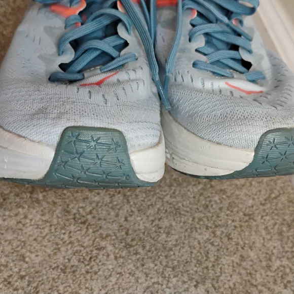 Hoka Athletic Shoes in Blue and Coral - Picture 5 of 10